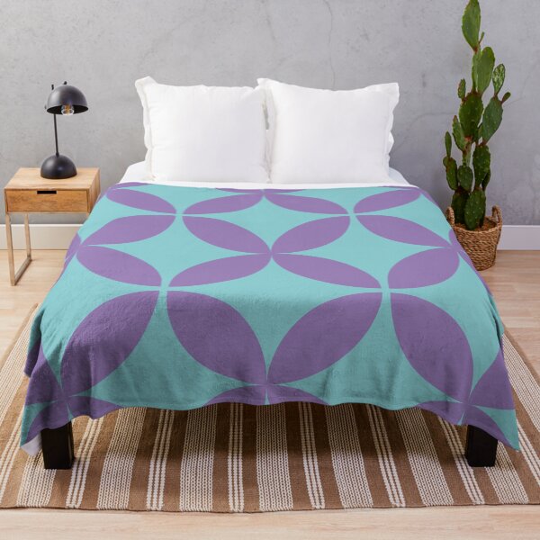 Item preview, Lavender Purple Geometrical Flower Pattern Bohemian Blue Background designed and sold by GemsAnatomy.