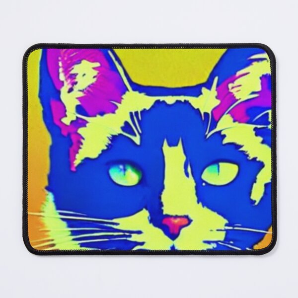 Item preview, Colourful Pop Art Cat Portrait | Original artwork in the style of Andy Wahrol's iconic "Marilyn's Diptych" screenpainting artwork designed and sold by ArtworkbyEmmy.