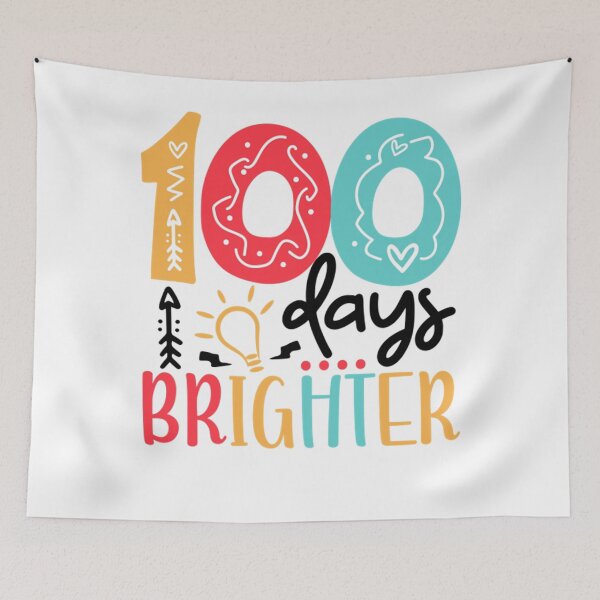 Item preview, 100 Days Brighter 100 days of School gift for Teacher Kids  designed and sold by LiloKarl.