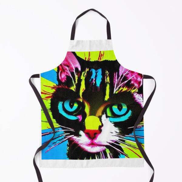 Item preview, Colourful Pop Art Cat Portrait | Original artwork in the style of Andy Wahrol's iconic "Marilyn's Diptych" screenpainting artwork designed and sold by ArtworkbyEmmy.