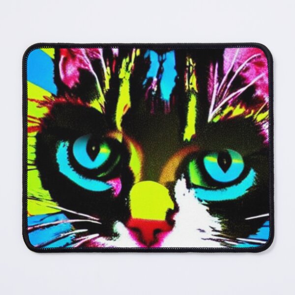 Item preview, Colourful Pop Art Cat Portrait | Original artwork in the style of Andy Wahrol's iconic "Marilyn's Diptych" screenpainting artwork  designed and sold by ArtworkbyEmmy.