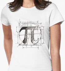 Pi Symbol Sketch Women's Fitted T-Shirt