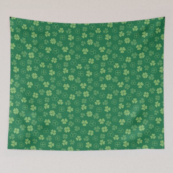 Item preview, Lucky green shamrocks four-leaf clovers  designed and sold by RevolutionizZed.