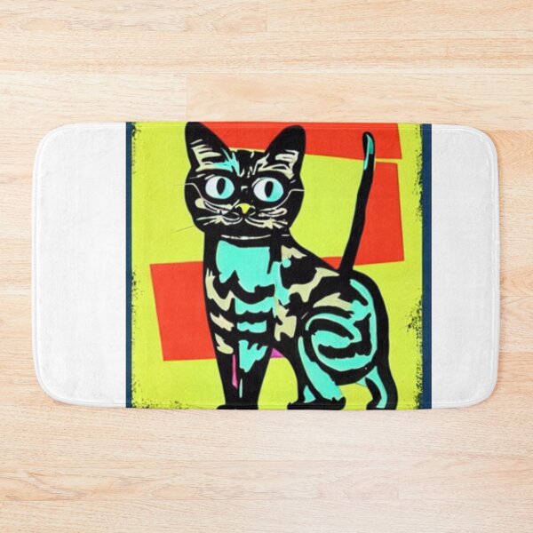 Item preview, Colourful Pop Art Cat Portrait | Original artwork in the style of Andy Wahrol's iconic "Marilyn's Diptych" screenpainting artwork  designed and sold by ArtworkbyEmmy.