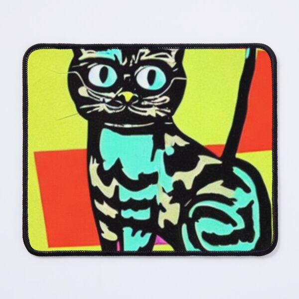 Item preview, Colourful Pop Art Cat Portrait | Original artwork in the style of Andy Wahrol's iconic "Marilyn's Diptych" screenpainting artwork  designed and sold by ArtworkbyEmmy.