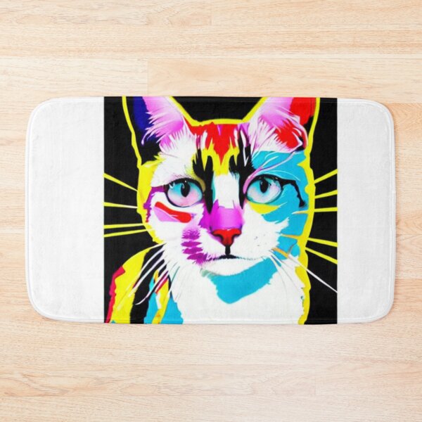 Item preview, Colourful Pop Art Cat Portrait | Original artwork in the style of Andy Wahrol's iconic "Marilyn's Diptych" screenpainting artwork  designed and sold by ArtworkbyEmmy.