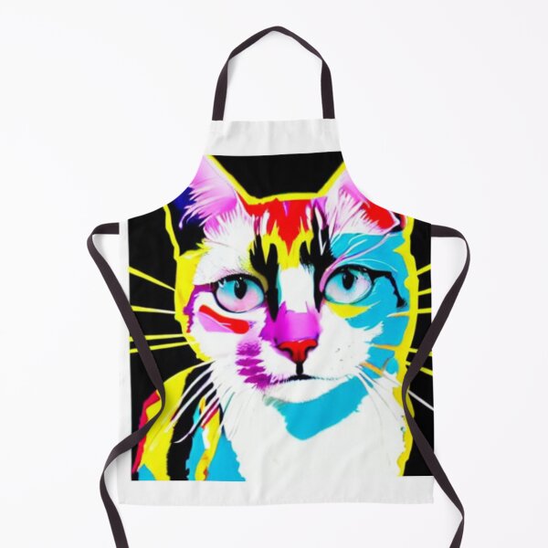 Item preview, Colourful Pop Art Cat Portrait | Original artwork in the style of Andy Wahrol's iconic "Marilyn's Diptych" screenpainting artwork designed and sold by ArtworkbyEmmy.