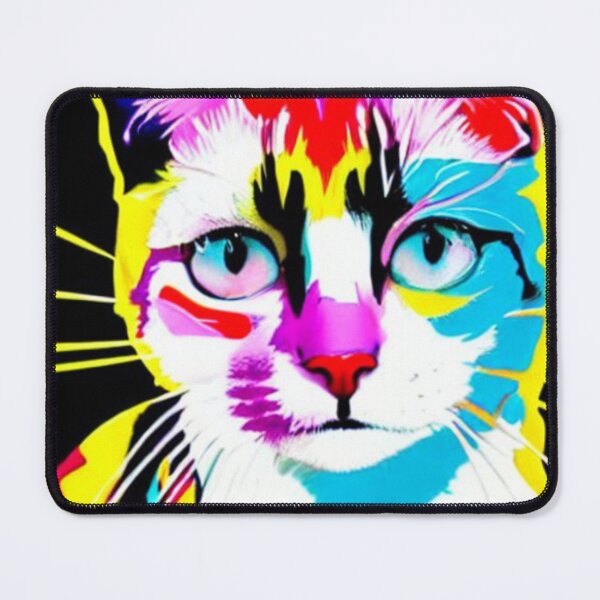 Item preview, Colourful Pop Art Cat Portrait | Original artwork in the style of Andy Wahrol's iconic "Marilyn's Diptych" screenpainting artwork designed and sold by ArtworkbyEmmy.