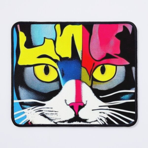 Item preview, Colourful Pop Art Cat Portrait | Original artwork in the style of Andy Wahrol's iconic "Marilyn's Diptych" screenpainting artwork  designed and sold by ArtworkbyEmmy.