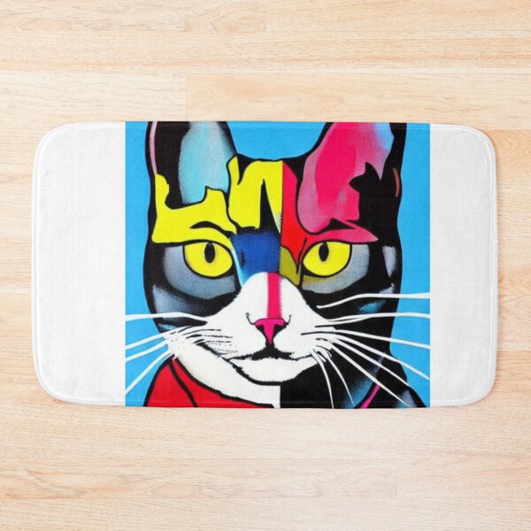 Item preview, Colourful Pop Art Cat Portrait | Original artwork in the style of Andy Wahrol's iconic "Marilyn's Diptych" screenpainting artwork  designed and sold by ArtworkbyEmmy.
