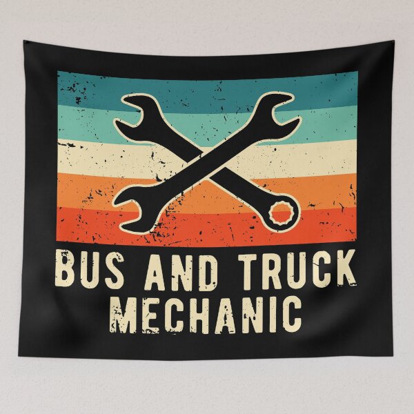 Item preview, Retro Bus and Truck Mechanic designed and sold by NestaReign.