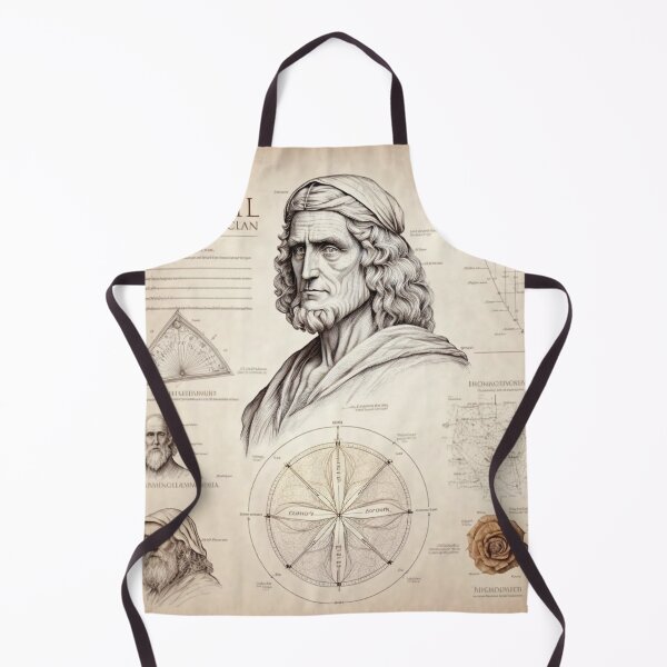Item preview, Leonardo DaVinci Portrait in Fibonacci Style Spiral Infographic Hand Drawn  designed and sold by RAGANADesign.