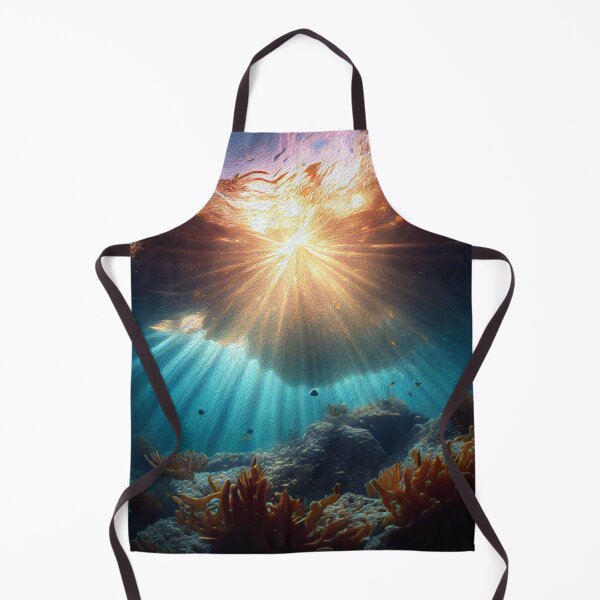 Item preview, Deep Ocean Underwater View with Sunray Oil Painting designed and sold by Trendy Valley .