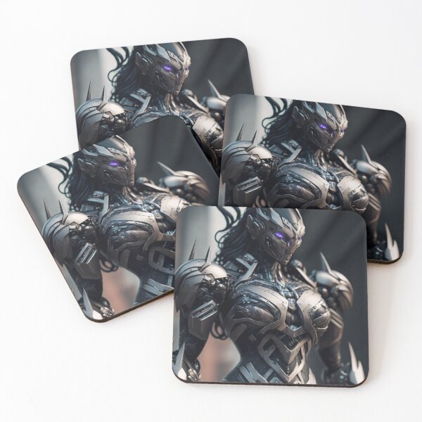 Item preview, dark black mech suit girl designed and sold by wiztech3d.