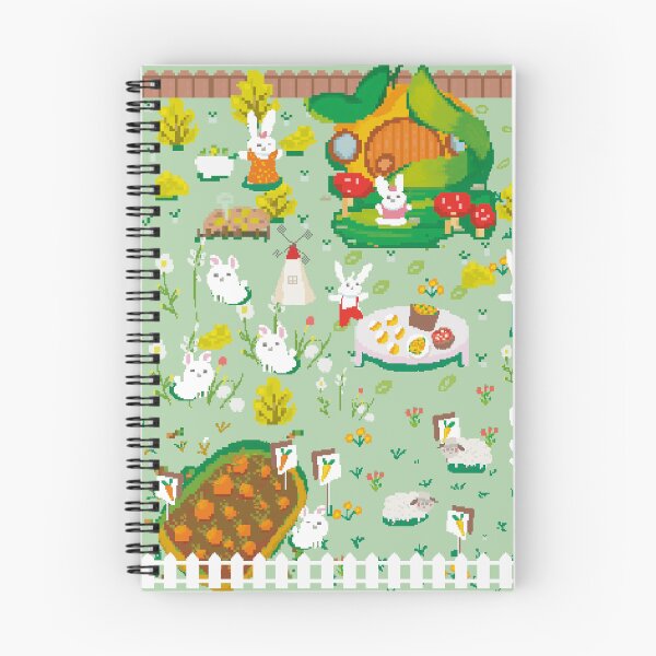 Item preview, Happy rabbit family farm design in pixel art designed and sold by Daizydrawshop.