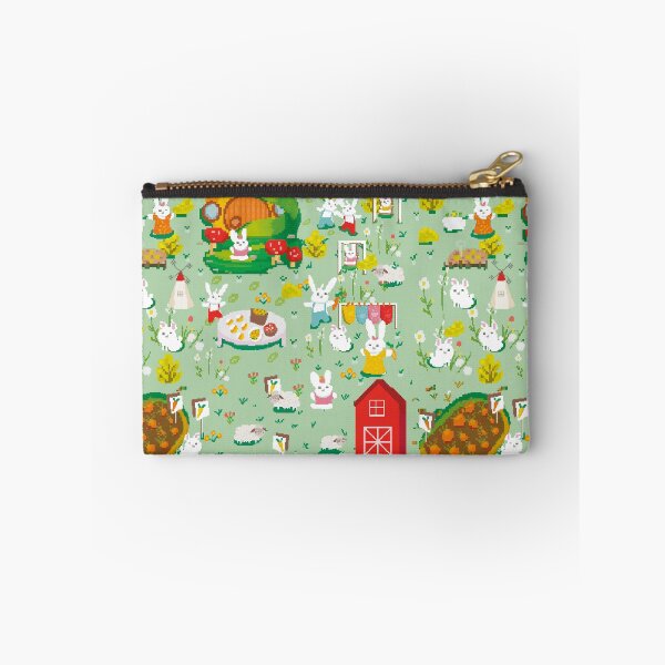 Item preview, Happy rabbit family farm design in pixel art designed and sold by Daizydrawshop.