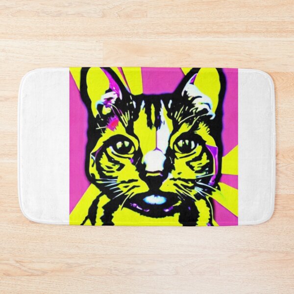 Item preview, Colourful Pop Art Cat Portrait | Original artwork in the style of Andy Wahrol's iconic "Marilyn's Diptych" screenpainting artwork  designed and sold by ArtworkbyEmmy.