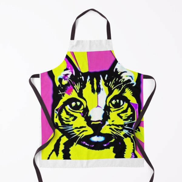 Item preview, Colourful Pop Art Cat Portrait | Original artwork in the style of Andy Wahrol's iconic "Marilyn's Diptych" screenpainting artwork designed and sold by ArtworkbyEmmy.