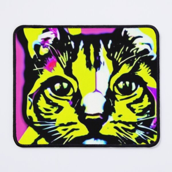 Item preview, Colourful Pop Art Cat Portrait | Original artwork in the style of Andy Wahrol's iconic "Marilyn's Diptych" screenpainting artwork  designed and sold by ArtworkbyEmmy.