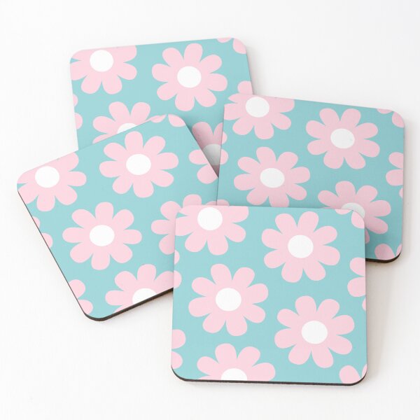 Item preview, Baby Pink Flower Pattern Bohemian Blue Background designed and sold by GemsAnatomy.