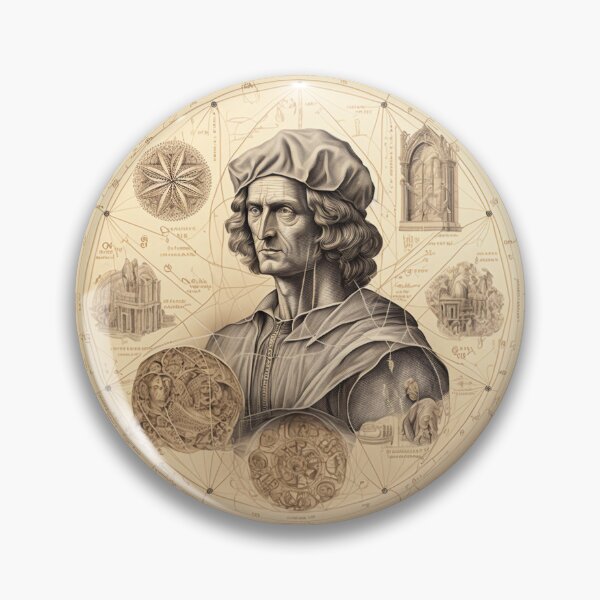 Item preview, Leonardo DaVinci Portrait in Fibonacci Style Spiral Infographic Hand Drawn  designed and sold by RAGANADesign.