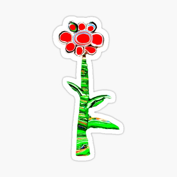 Red Flower Sticker