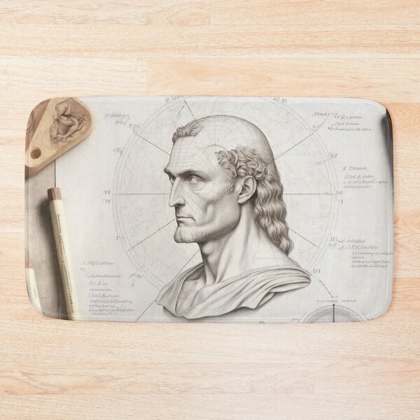 Item preview, Leonardo DaVinci Portrait in Fibonacci Style Spiral Infographic Hand Drawn  designed and sold by RAGANADesign.