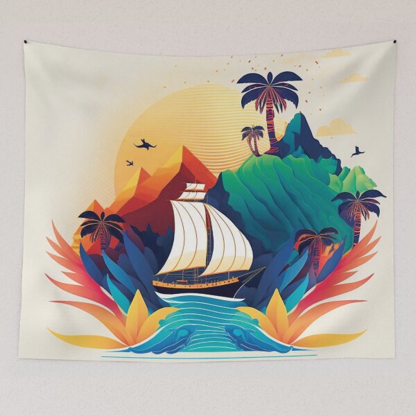 Item preview, Landscape ocean palm tree#5 designed and sold by FunArt4You.