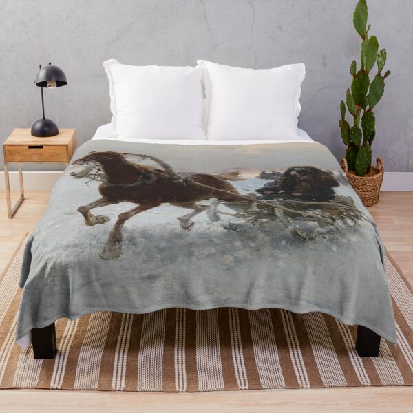 Item preview, Winter scenery - Caravan of Sleighs by Alfred Wierusz-Kowalski designed and sold by AR-shop.