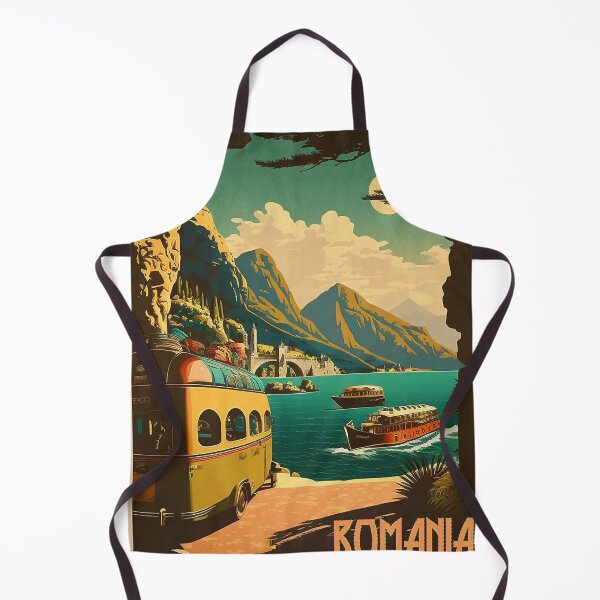 Item preview, Romania Vintage Travel Art Poster designed and sold by OldTravelArt.