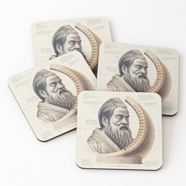 Artikelvorschau, Confucius Portrait in Fibonacci Style Spiral Infographic Hand Drawn entworfen und verkauft von RAGANADesign.