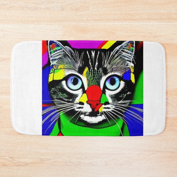 Item preview, Colourful Pop Art Cat Portrait | Original artwork in the style of Andy Wahrol's iconic "Marilyn's Diptych" screenpainting artwork  designed and sold by ArtworkbyEmmy.