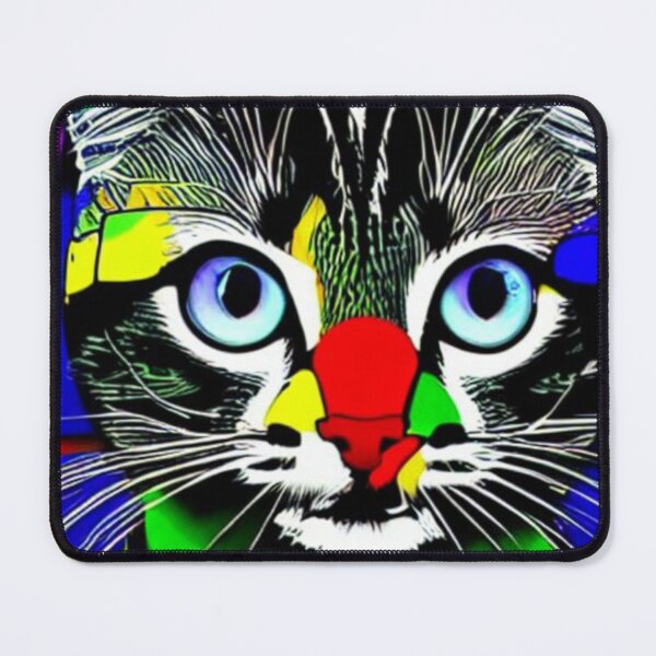 Item preview, Colourful Pop Art Cat Portrait | Original artwork in the style of Andy Wahrol's iconic "Marilyn's Diptych" screenpainting artwork designed and sold by ArtworkbyEmmy.