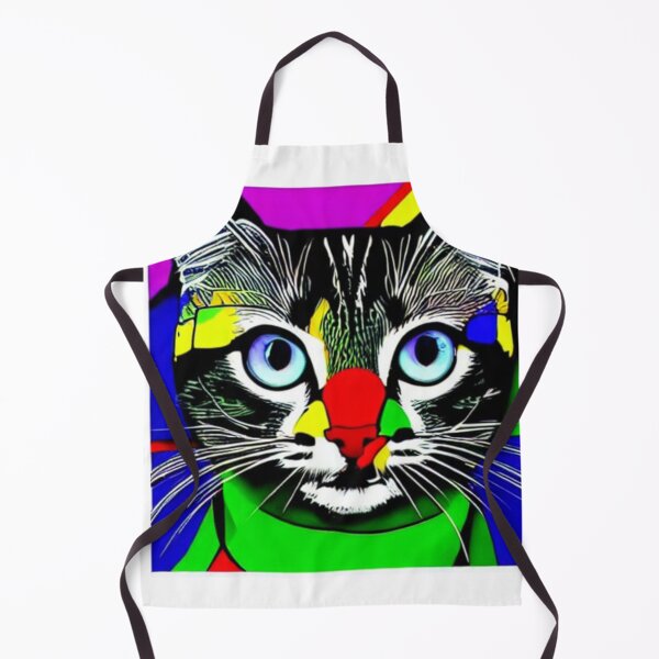 Item preview, Colourful Pop Art Cat Portrait | Original artwork in the style of Andy Wahrol's iconic "Marilyn's Diptych" screenpainting artwork designed and sold by ArtworkbyEmmy.