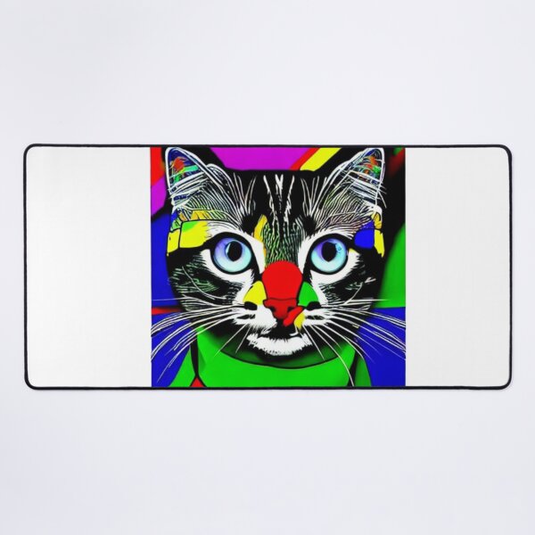 Item preview, Colourful Pop Art Cat Portrait | Original artwork in the style of Andy Wahrol's iconic "Marilyn's Diptych" screenpainting artwork designed and sold by ArtworkbyEmmy.