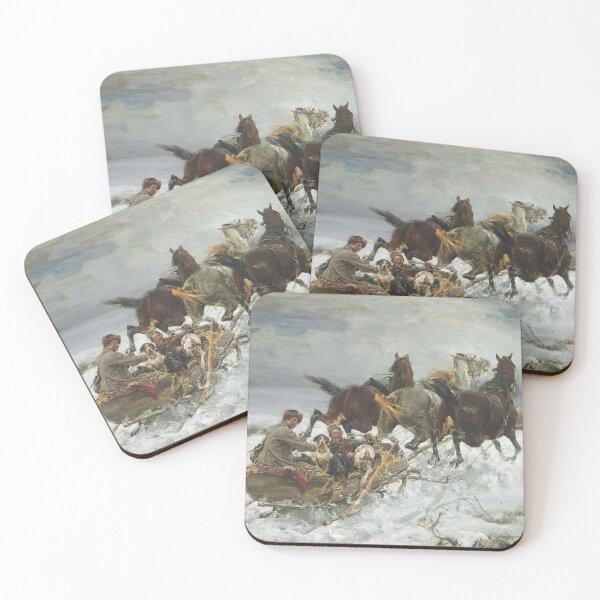 Item preview, Winter scenery - Kulig by Alfred Wierusz-Kowalski designed and sold by AR-shop.