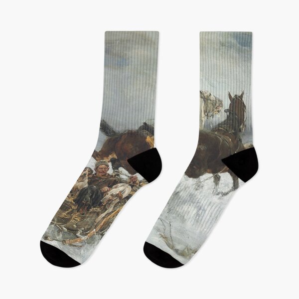 Item preview, Winter scenery - Kulig by Alfred Wierusz-Kowalski designed and sold by AR-shop.