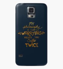 Meine Philosophie ist, dass Besorgnis bedeutet, dass du zweimal Typografie leidest (Gold Version) Hülle & Klebefolie für Samsung Galaxy