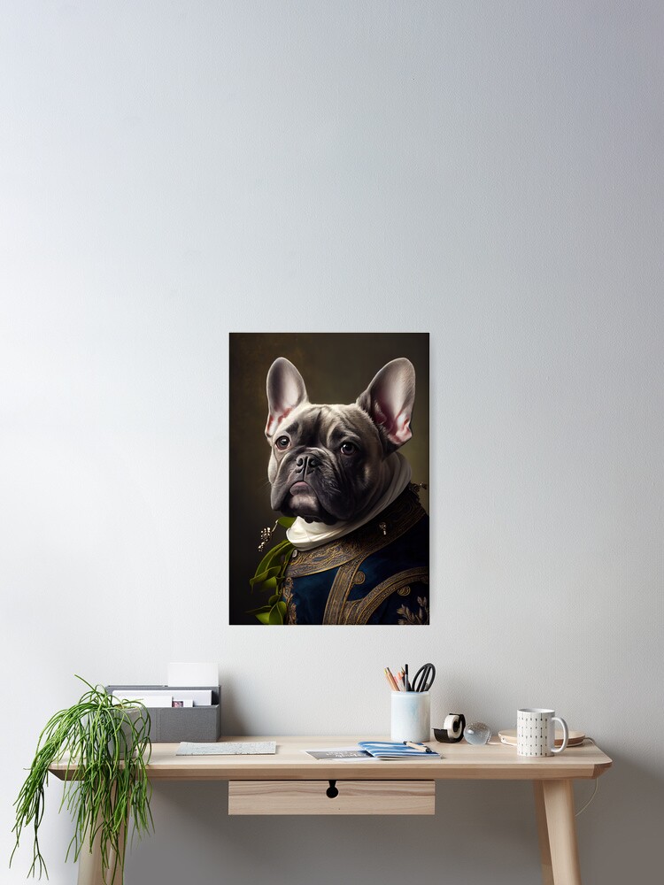 French Bulldog Dog Breed Portrait Royal Renaissance Animal Painting Poster