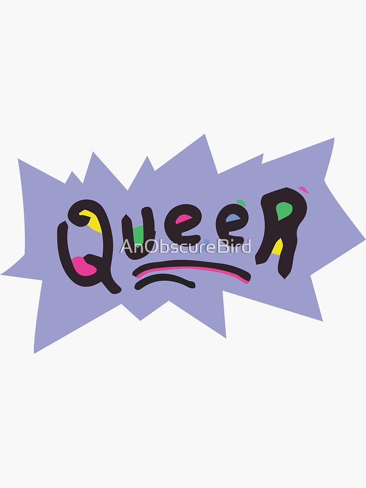 Aperçu 3 sur 3. Sticker avec l'œuvre Queer créée et vendue par AnObscureBird.