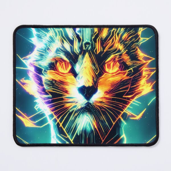 Item preview, Abstract electrified cyborg cat designed and sold by DeadlyPretzel.