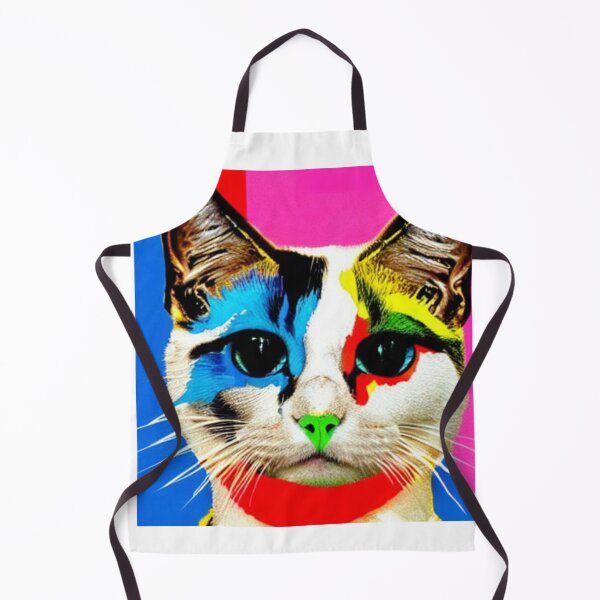 Item preview, Colourful Pop Art Cat Portrait | Original artwork in the style of Andy Wahrol's iconic "Marilyn's Diptych" screenpainting artwork designed and sold by ArtworkbyEmmy.
