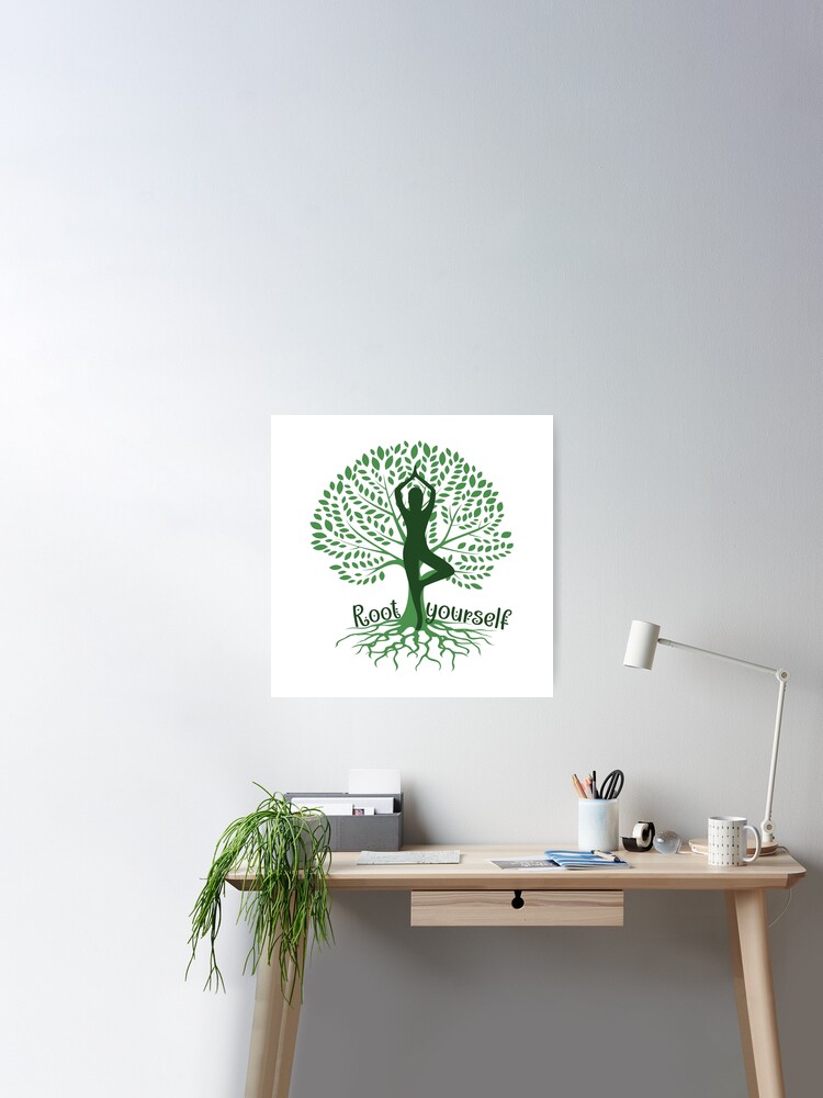 Yoga tree pose home wall canvas - TenStickers