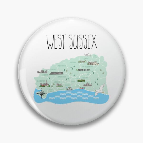 Item preview, West Sussex (UK) Illustrative Map designed and sold by Adam Regester.