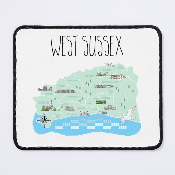 Item preview, West Sussex (UK) Illustrative Map designed and sold by Adam Regester.