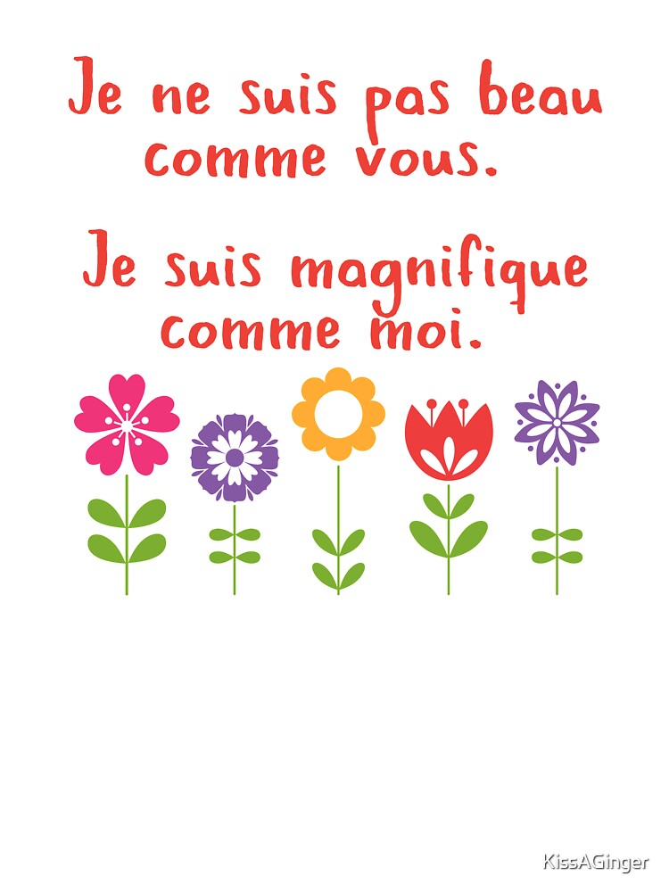 Je Ne Suis Pas Beau Comme Vous Je Suis Magnifique Comme Moi Kids T Shirt By Kissaginger Redbubble