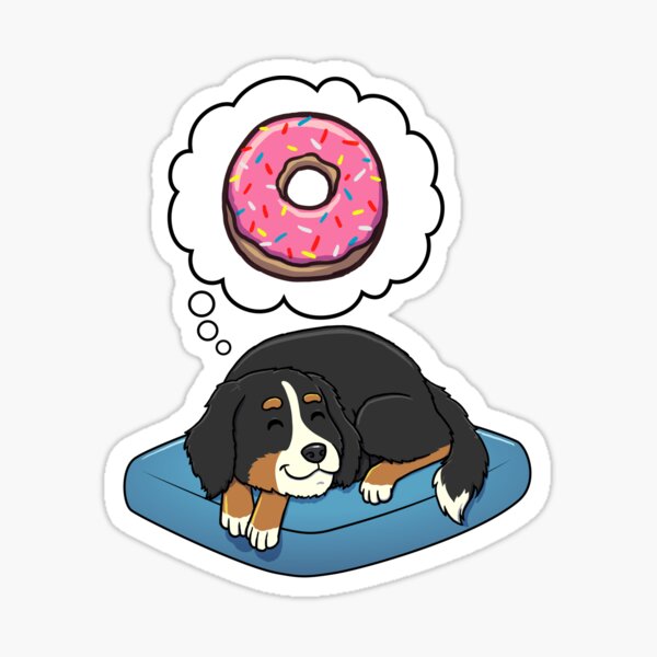 Item preview, Bernese Mountain Dog dreaming about Donuts designed and sold by DoggieDelights.