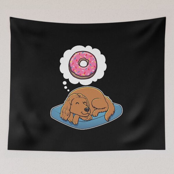 Item preview, English Cocker Spaniel dreaming about Donuts designed and sold by DoggieDelights.