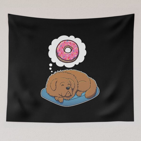 Item preview, Tibetan Mastiff dreaming about Donuts designed and sold by DoggieDelights.