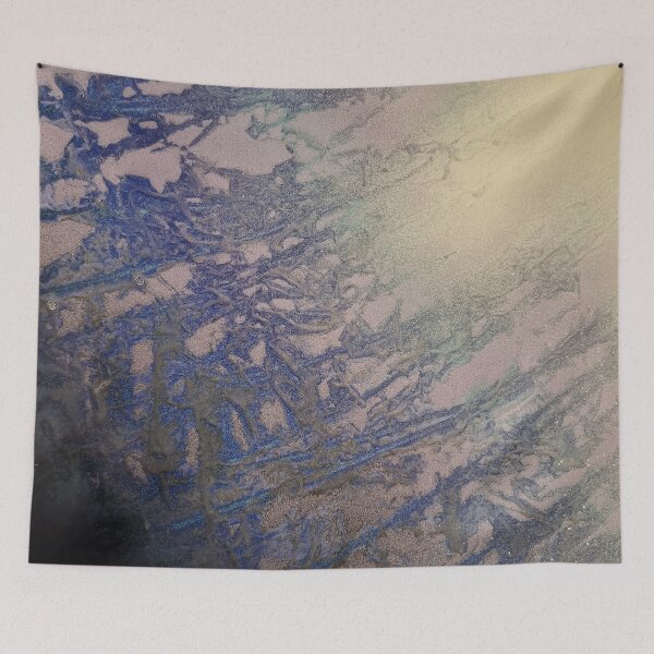 Item preview, Spray paint art blue planet texture designed and sold by WoodRocksArt.